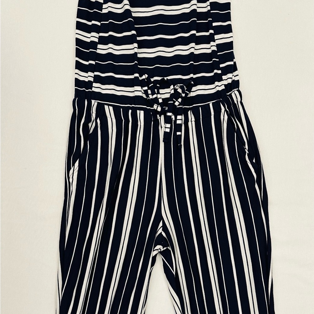 Old Navy Black and White Striped Bodysuit